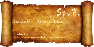 Szabó Nikoletta névjegykártya