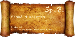 Szabó Nikoletta névjegykártya