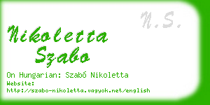 nikoletta szabo business card
