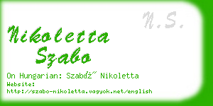 nikoletta szabo business card